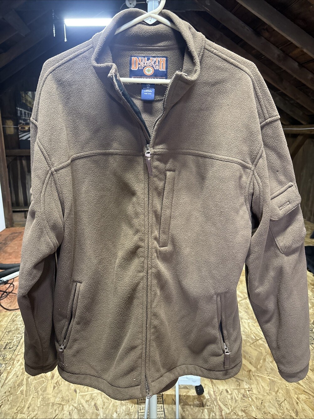 Duluth Trading Co Brown Heavyweight Full Zip Mens Carpenter Fleece Jacket Large